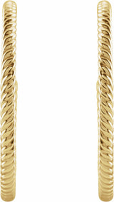 14K Yellow Gold Rope 25 mm Hoop Earrings