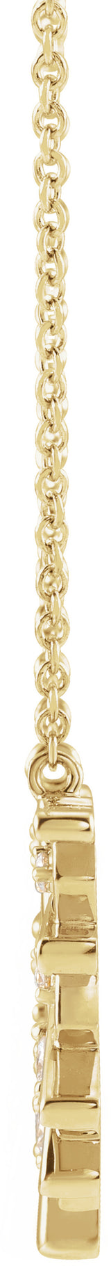 14K Yellow Gold 1/8 CTW Natural Diamond Fan 18" Necklace