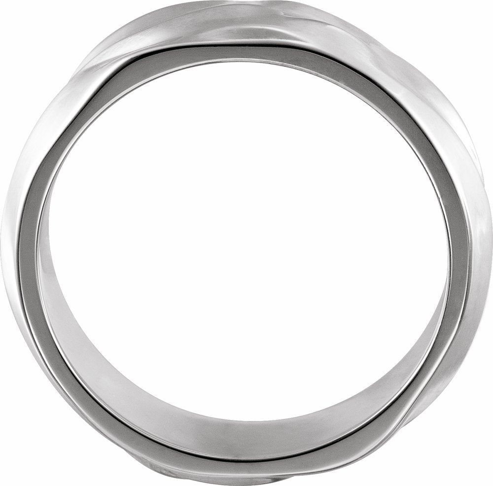 10K White Gold 6 mm Textured Band Size 11
