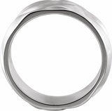 10K White Gold 6 mm Textured Band Size 11
