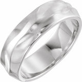 10K White Gold 6 mm Textured Band Size 11