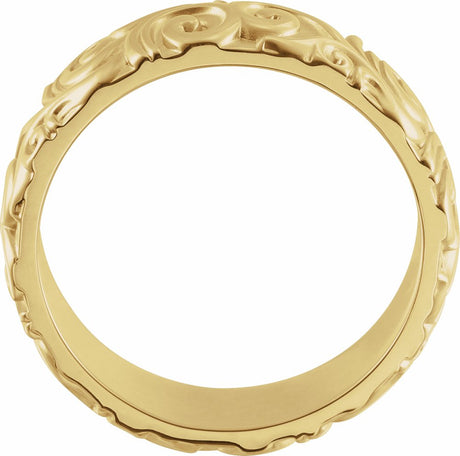 10K Yellow Gold 6 mm Sculptural Band Size 9.5