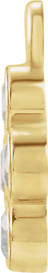 14K Yellow 1/8 CTW Natural Diamond Dangle