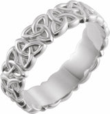 10K White Gold 6 mm Celtic-Inspired Band Size 7