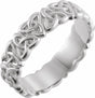10K White Gold 6 mm Celtic-Inspired Band Size 7