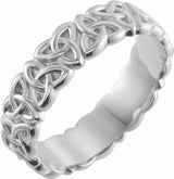 Sterling Silver 6 mm Celtic-Inspired Band Size 9