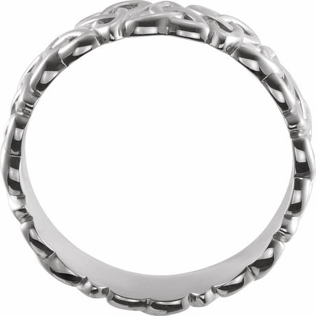 10K White Gold 6 mm Celtic-Inspired Band Size 7