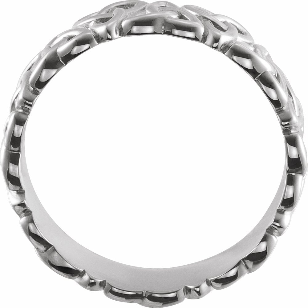 Sterling Silver 6 mm Celtic-Inspired Band Size 9