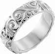 Sterling Silver 6 mm Sculptural Band Size 8.5