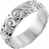 Sterling Silver 6 mm Sculptural Band Size 8.5