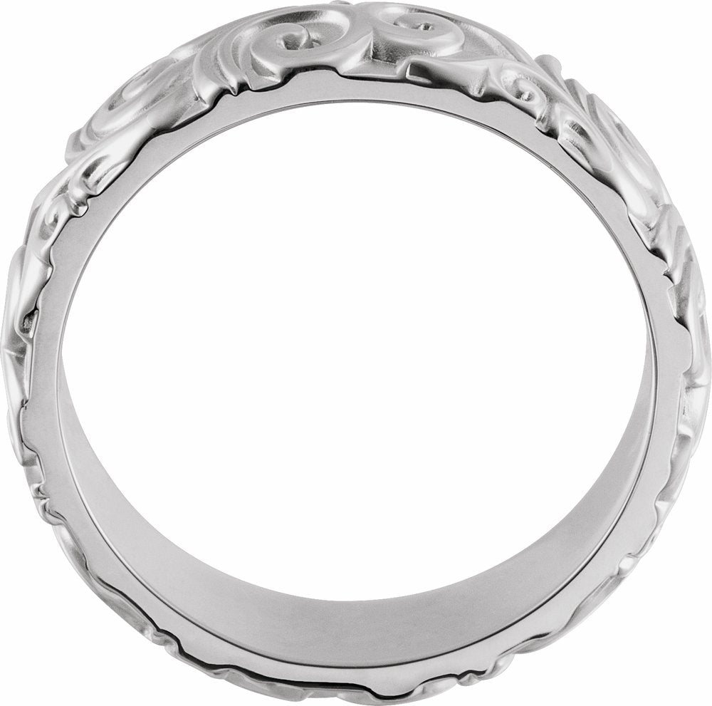 Sterling Silver 6 mm Sculptural Band Size 8.5
