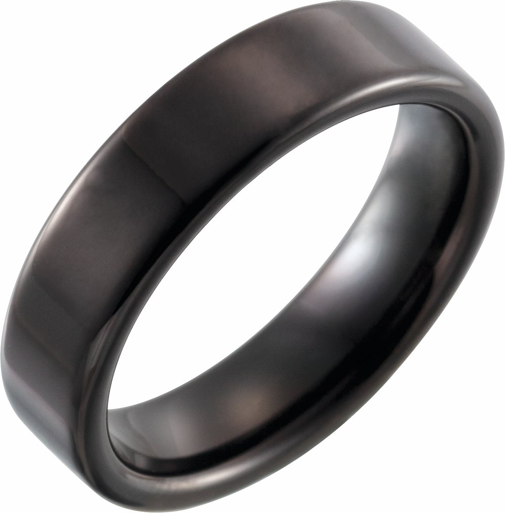 Black PVD Tungsten 6 mm Flat Band Size 7.5