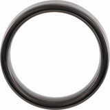 Black PVD Tungsten 7 mm Flat Band Size 8