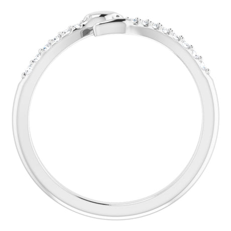 14K White Gold .08 CTW Natural Diamond Snake Bypass Ring