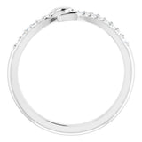 14K White Gold .08 CTW Natural Diamond Snake Bypass Ring