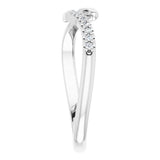 14K White Gold .08 CTW Natural Diamond Snake Bypass Ring