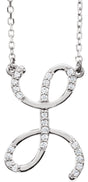 14K White Gold 1/10 CTW Natural Diamond Initial L 16" Necklace