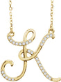 14K Yellow 1/10 CTW Natural Diamond Initial K 16" Necklace