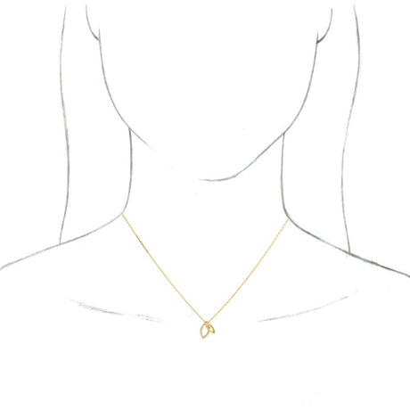 14K Yellow Gold .05 CTW Natural Diamond Double Leaf 18" Necklace