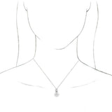 14K White Gold Cultured White Freshwater Pearl & 1/4 CTW Natural Diamond 16-18" Necklace