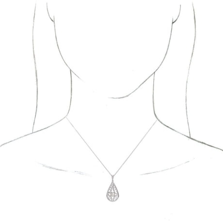 14K White Gold Cultured White Freshwater Pearl Vintage-Inspired 16-18" Necklace