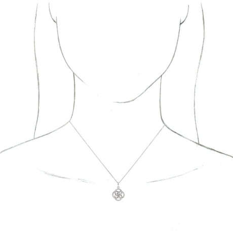 14K White Gold 1/8 CTW Natural Diamond Five-Fold Celtic-Inspired 16-18" Necklace