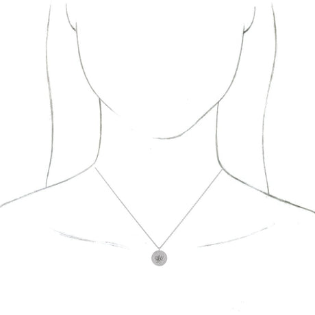 Sterling Silver .025 CTW Natural Diamond Lotus 16-18" Necklace