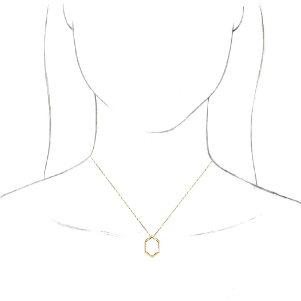 14K Yellow Geometric 16-18" Necklace