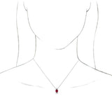 14K White Lab-Grown Ruby & 1/5 CTW Natural Diamond 16-18" Necklace