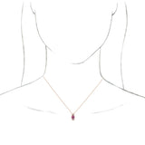 14K Rose Natural Pink Tourmaline & 1/6 CTW Natural Diamond 16-18" Necklace