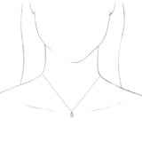 14K White Initial B Dangle 16" Necklace