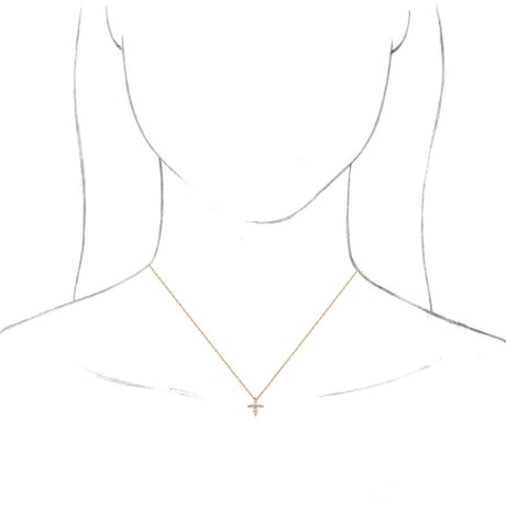 14K Rose 1/6 CTW Natural Diamond Cross 18" Necklace
