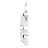 14K White .03 CTW Natural Diamond Seashell Dangle