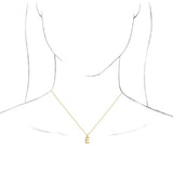 18K Yellow Gold-Plated Sterling Silver Initial E Dangle 18" Necklace