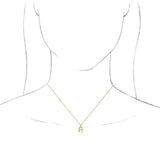 18K Yellow Gold-Plated Sterling Silver Initial R  Dangle 16" Necklace