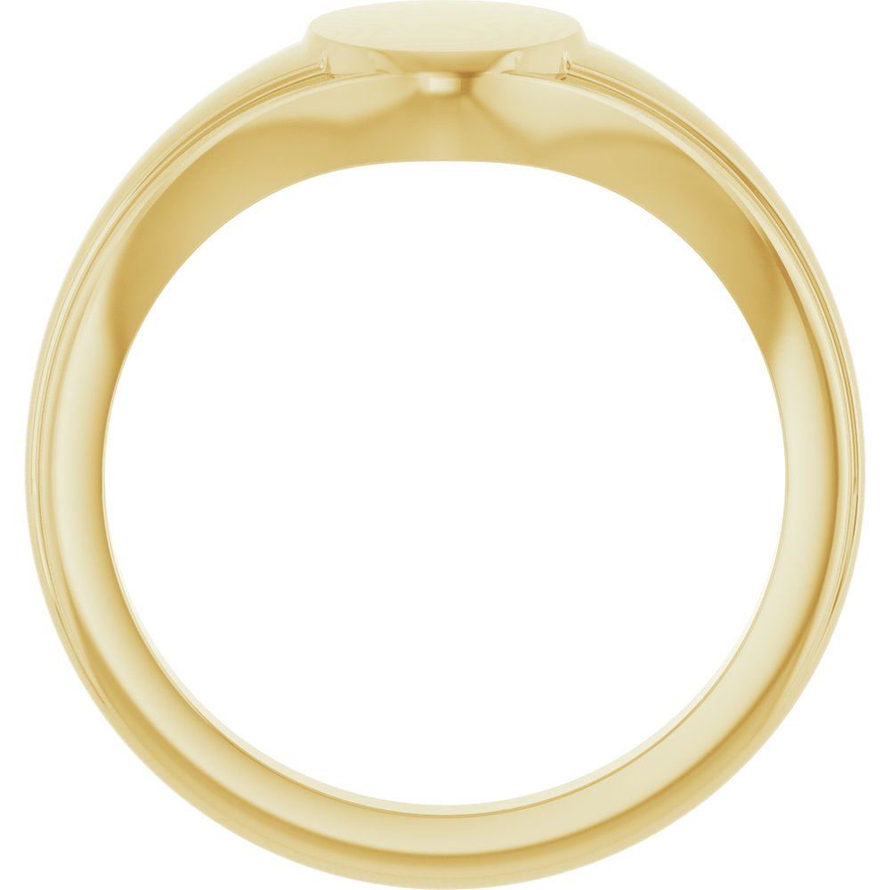 14K Yellow Gold 10.4x7.1 mm Oval Fluted Signet Ring