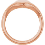 14K Rose Gold 10.4x7.1 mm Oval Fluted Signet Ring