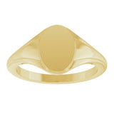 14K Yellow Gold 10.4x7.1 mm Oval Fluted Signet Ring