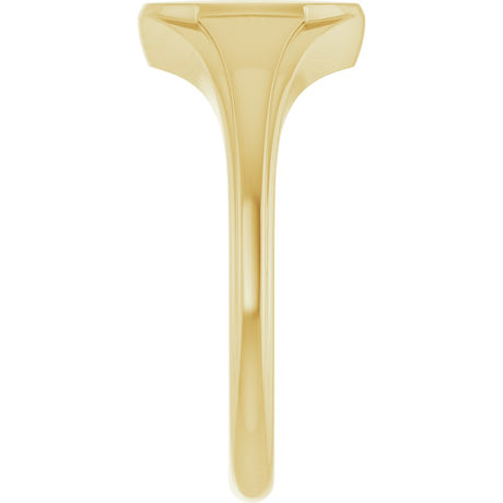 14K Yellow Gold 10.4x7.1 mm Oval Fluted Signet Ring