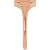 14K Rose Gold 10.4x7.1 mm Oval Fluted Signet Ring