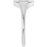 14K White Gold 10.4x7.1 mm Oval Fluted Signet Ring