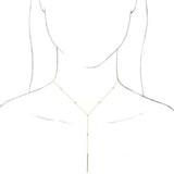 14K Yellow Gold 1/3 CTW Natural Diamond Bar 15-17" Y Necklace
