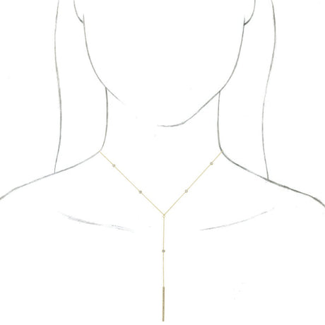 14K Yellow 1/3 CTW Natural Diamond Bar 15-17" Y Necklace