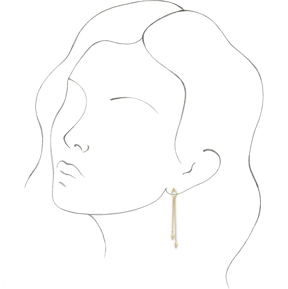 14K Yellow Geometric Chain Earrings