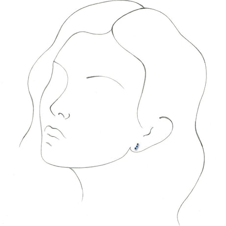14K White Gold Lab-Grown Blue Sapphire Ear Climbers  