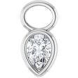 14K White 1/3 CT Natural Diamond Hoop Dangle