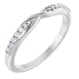 14K White Gold 1/10 CTW Natural Diamond Contour Band