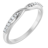 14K White Gold 1/10 CTW Natural Diamond Contour Band