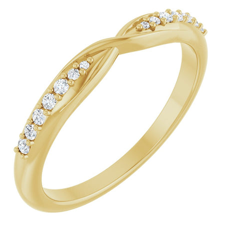 14K Yellow Gold 1/10 CTW Lab-Grown Diamond Contour Band