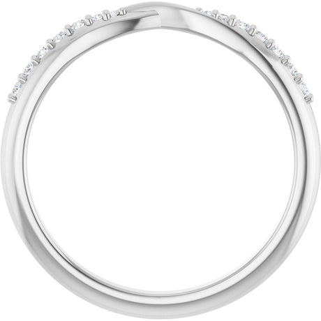 14K White Gold 1/10 CTW Natural Diamond Contour Band